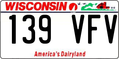 WI license plate 139VFV