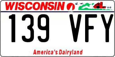 WI license plate 139VFY