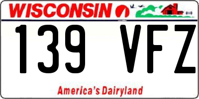 WI license plate 139VFZ