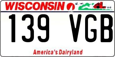 WI license plate 139VGB
