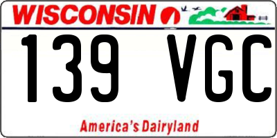 WI license plate 139VGC