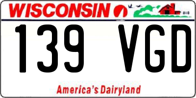 WI license plate 139VGD