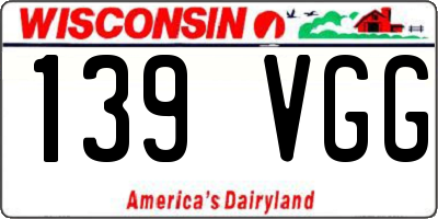 WI license plate 139VGG