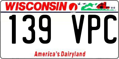 WI license plate 139VPC