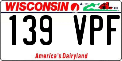 WI license plate 139VPF