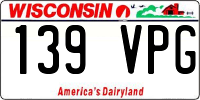 WI license plate 139VPG