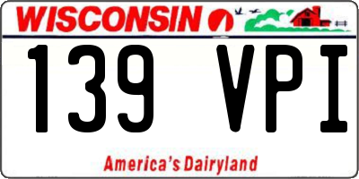 WI license plate 139VPI