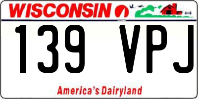 WI license plate 139VPJ
