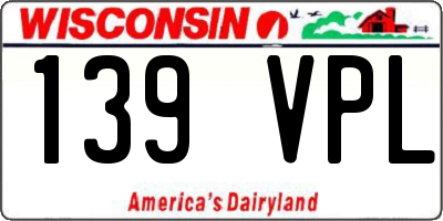 WI license plate 139VPL