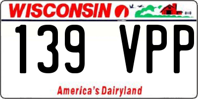 WI license plate 139VPP