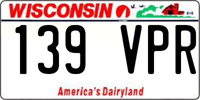 WI license plate 139VPR