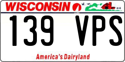 WI license plate 139VPS