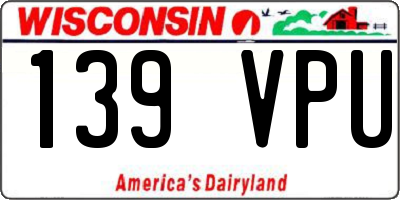 WI license plate 139VPU