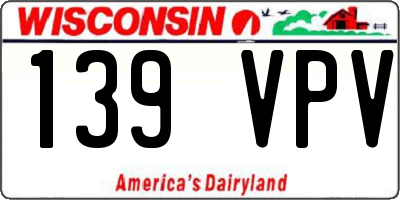 WI license plate 139VPV
