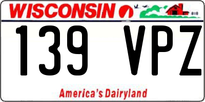 WI license plate 139VPZ