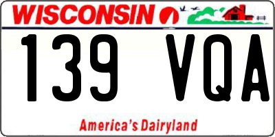 WI license plate 139VQA
