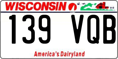 WI license plate 139VQB