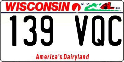 WI license plate 139VQC