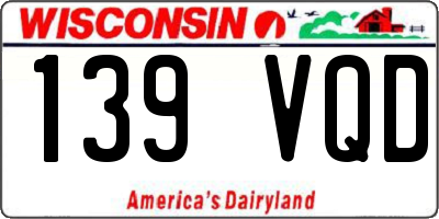 WI license plate 139VQD