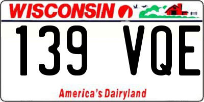 WI license plate 139VQE