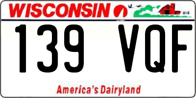 WI license plate 139VQF