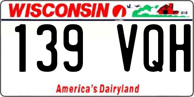 WI license plate 139VQH
