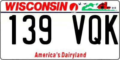 WI license plate 139VQK