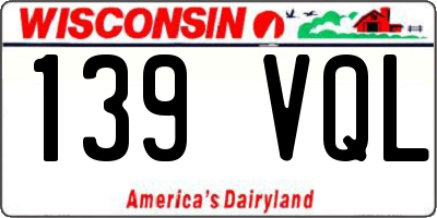 WI license plate 139VQL