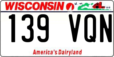 WI license plate 139VQN