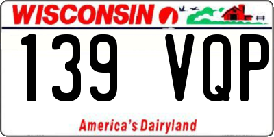 WI license plate 139VQP