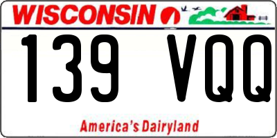 WI license plate 139VQQ