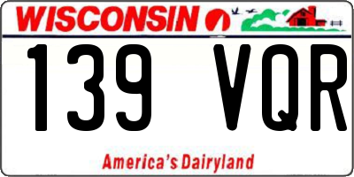 WI license plate 139VQR