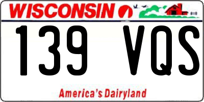 WI license plate 139VQS
