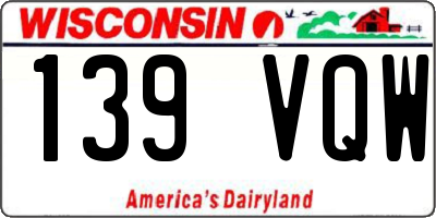 WI license plate 139VQW