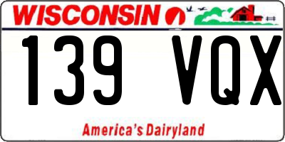 WI license plate 139VQX