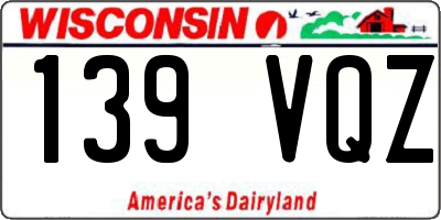 WI license plate 139VQZ