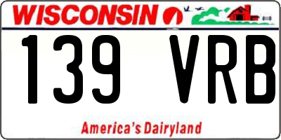 WI license plate 139VRB