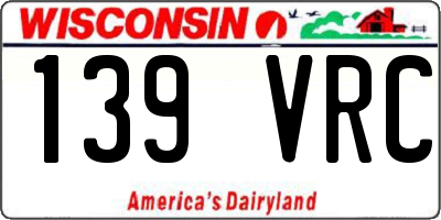 WI license plate 139VRC