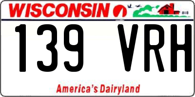 WI license plate 139VRH
