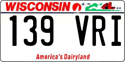 WI license plate 139VRI