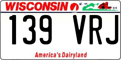 WI license plate 139VRJ