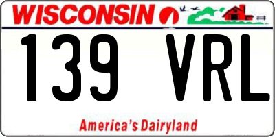 WI license plate 139VRL