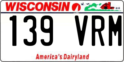 WI license plate 139VRM