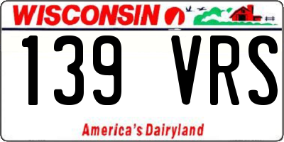 WI license plate 139VRS