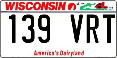 WI license plate 139VRT
