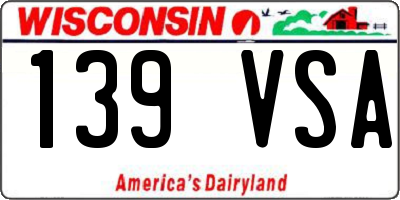 WI license plate 139VSA