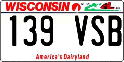 WI license plate 139VSB