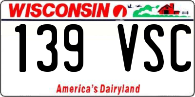 WI license plate 139VSC
