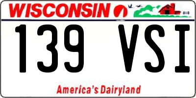 WI license plate 139VSI