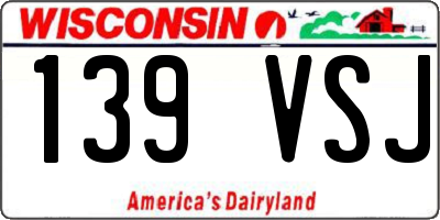 WI license plate 139VSJ